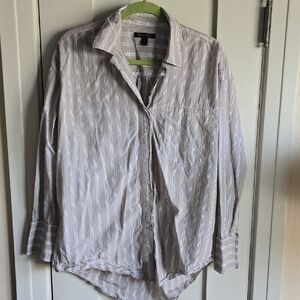 Banana Republic Oversized Striped Button Down Tunic